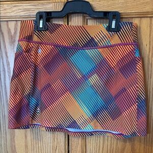 Smartwool Multicolor Striped Athletic Skort - Orange, Blue, Purple